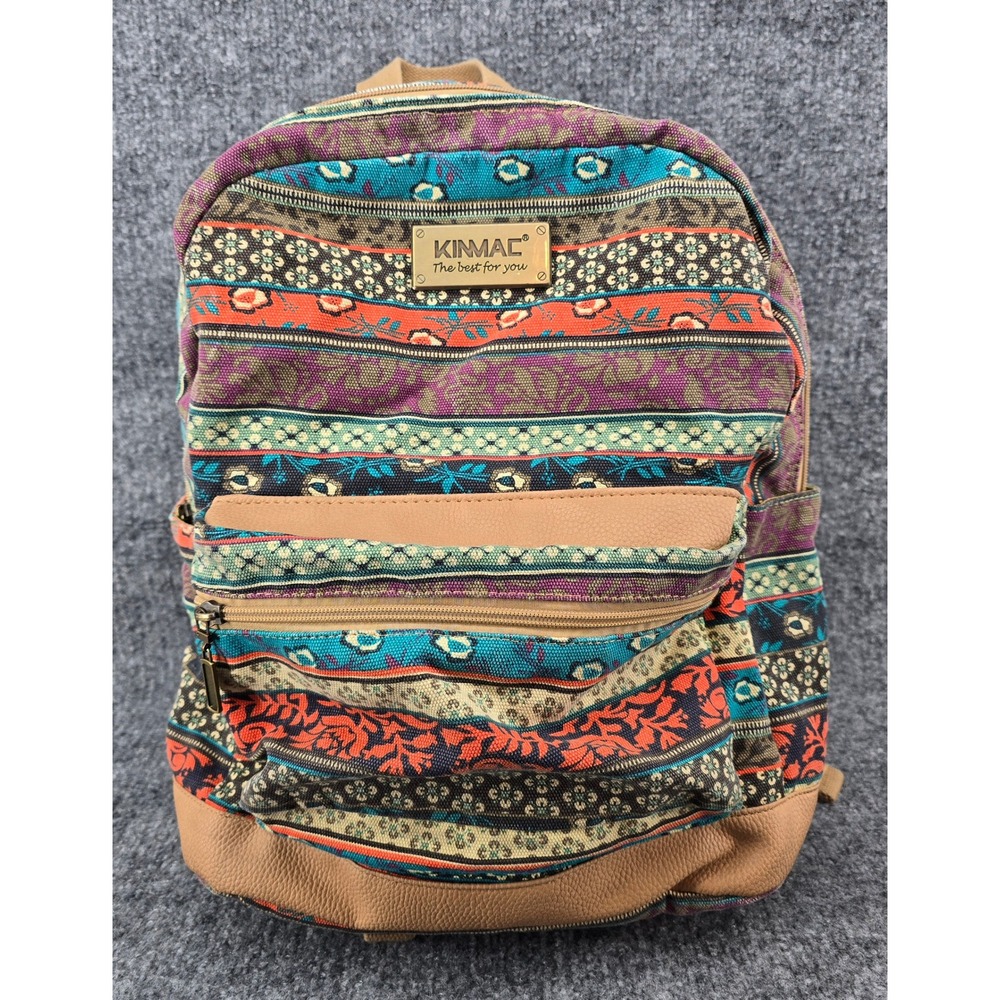Kinmac Backpack Girls Multicolor Bohemian Canvas Laptop Travel Bag School
